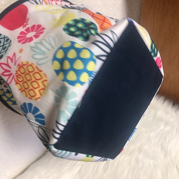Thirty-One Navy and Pastel Floral Basket - Picture 3 of 4